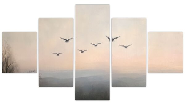 Obraz - Stado ptaków (125x70 cm)