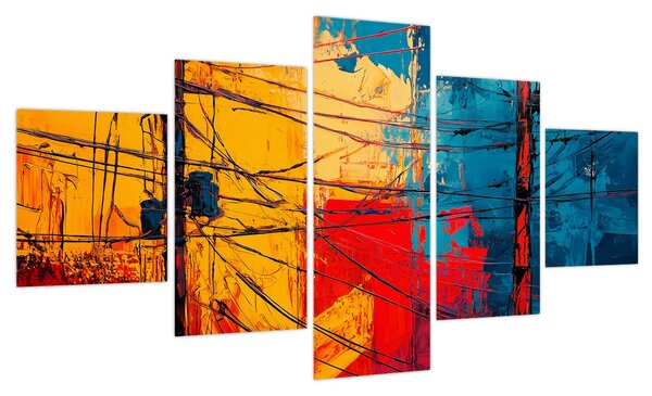 Obraz - Abstrakcyjne linie elektryczne (125x70 cm)