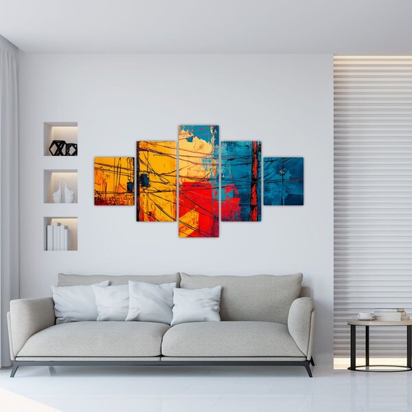 Obraz - Abstrakcyjne linie elektryczne (125x70 cm)