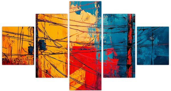 Obraz - Abstrakcyjne linie elektryczne (125x70 cm)