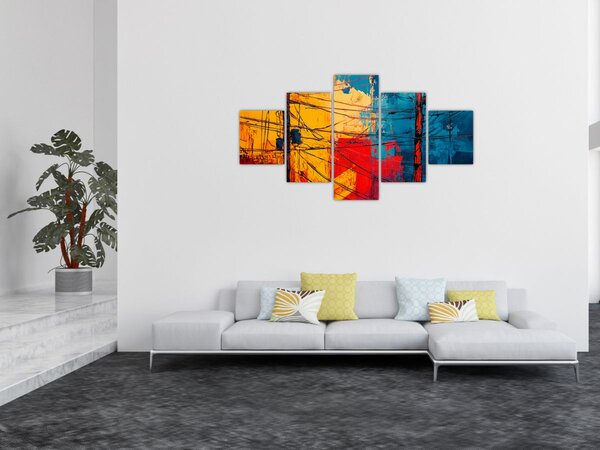 Obraz - Abstrakcyjne linie elektryczne (125x70 cm)