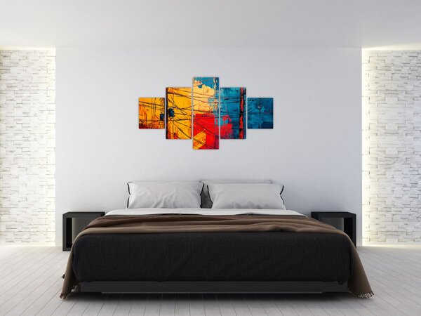 Obraz - Abstrakcyjne linie elektryczne (125x70 cm)