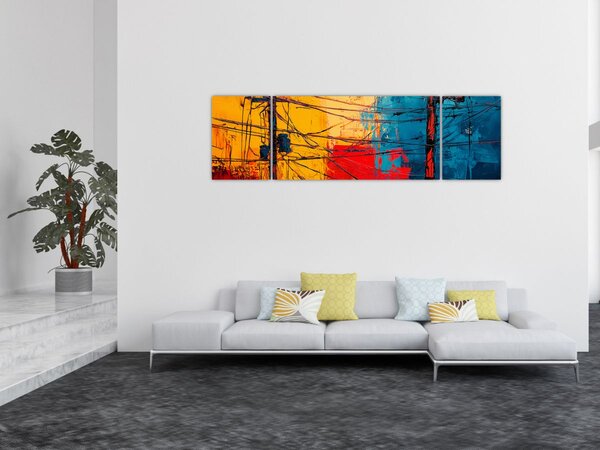 Obraz - Abstrakcyjne linie elektryczne (170x50 cm)