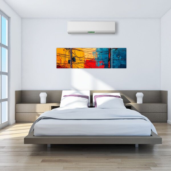 Obraz - Abstrakcyjne linie elektryczne (170x50 cm)