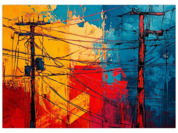 Obraz - Abstrakcyjne linie elektryczne (70x50 cm)