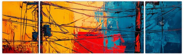Obraz - Abstrakcyjne linie elektryczne (170x50 cm)