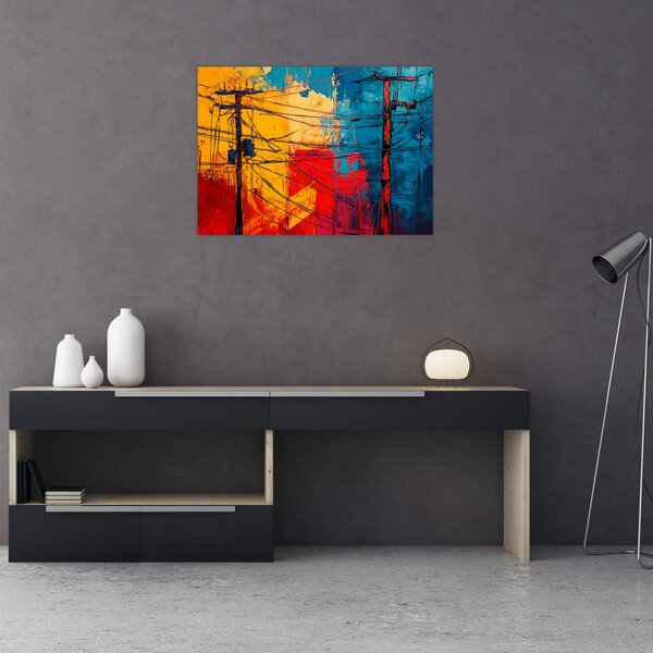 Obraz - Abstrakcyjne linie elektryczne (70x50 cm)