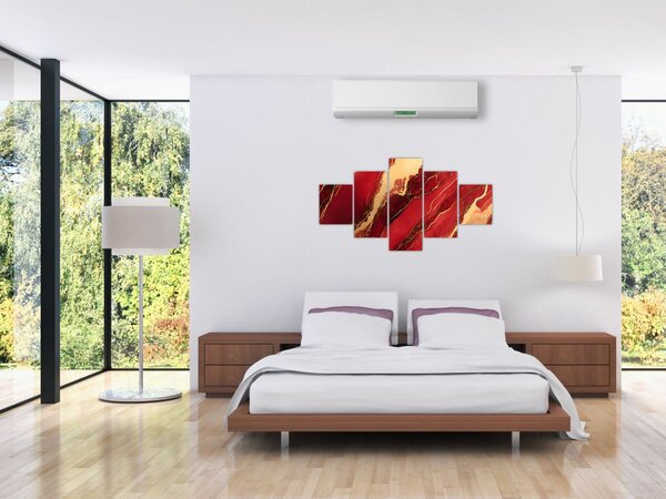 Obraz - Czerwono-złoty marmur (125x70 cm)