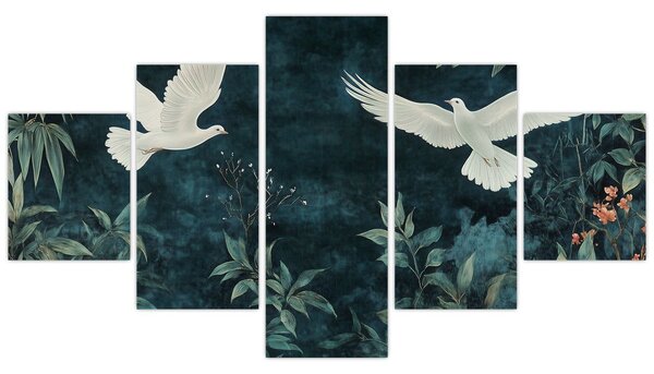 Obraz - Dwa gołębie (125x70 cm)