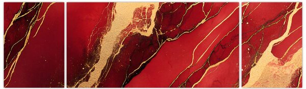Obraz - Czerwono-złoty marmur (170x50 cm)