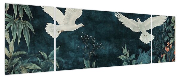 Obraz - Dwa gołębie (170x50 cm)