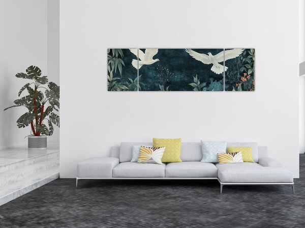 Obraz - Dwa gołębie (170x50 cm)