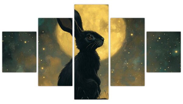 Obraz - Zając z księżycem (125x70 cm)