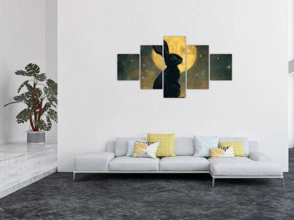 Obraz - Zając z księżycem (125x70 cm)
