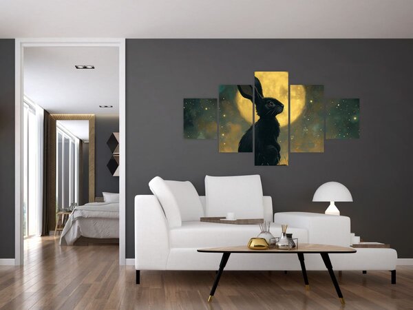 Obraz - Zając z księżycem (125x70 cm)