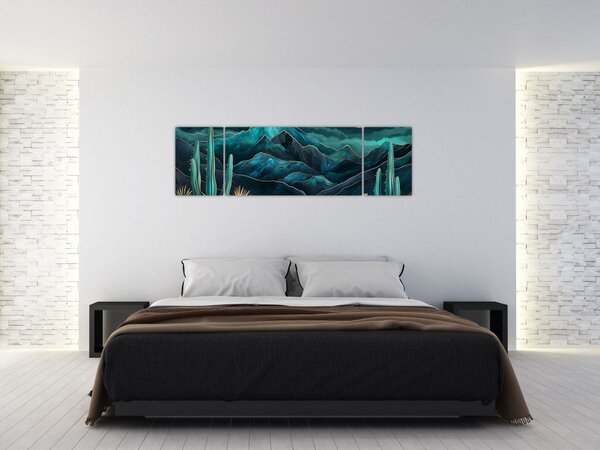 Obraz - Turkusowa noc (170x50 cm)