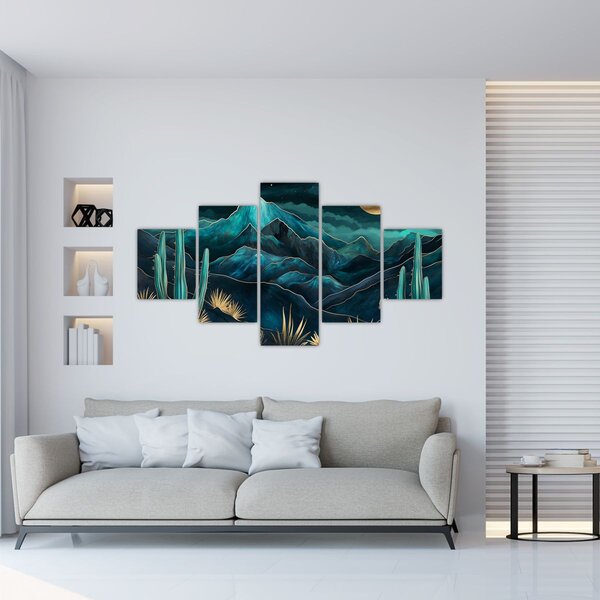 Obraz - Turkusowa noc (125x70 cm)