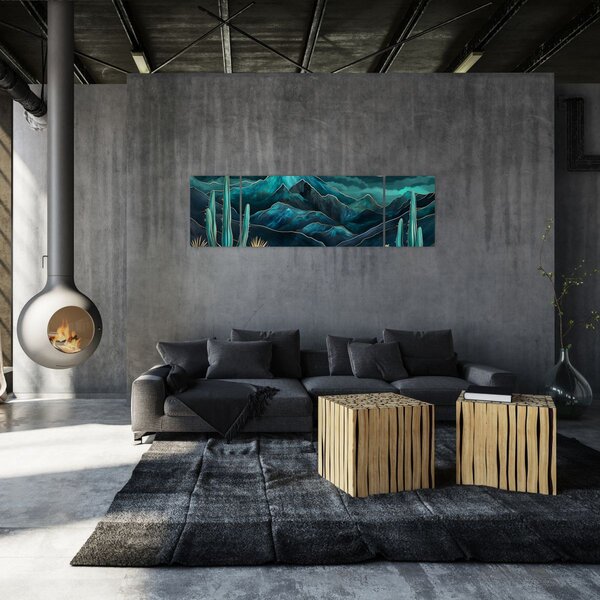 Obraz - Turkusowa noc (170x50 cm)