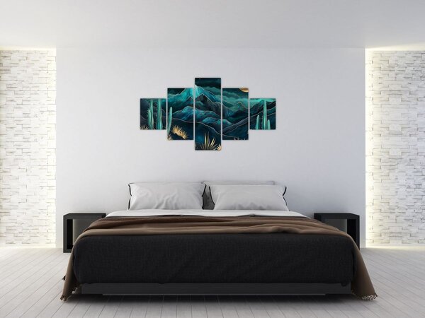 Obraz - Turkusowa noc (125x70 cm)