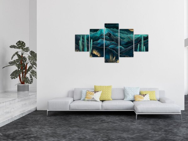 Obraz - Turkusowa noc (125x70 cm)