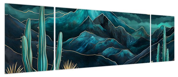 Obraz - Turkusowa noc (170x50 cm)