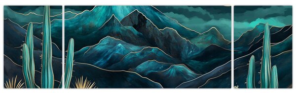 Obraz - Turkusowa noc (170x50 cm)
