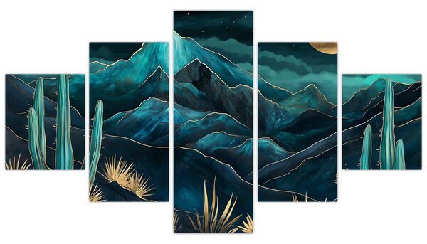Obraz - Turkusowa noc (125x70 cm)