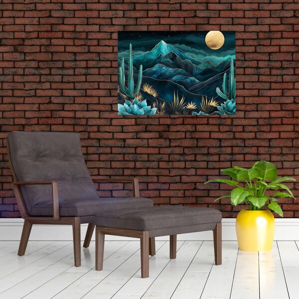 Obraz - Turkusowa noc (70x50 cm)