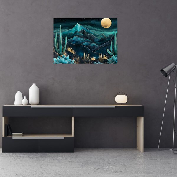 Obraz - Turkusowa noc (70x50 cm)