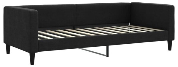 Sofa z funkcją spania, czarna, 90x200 cm, obita tkaniną