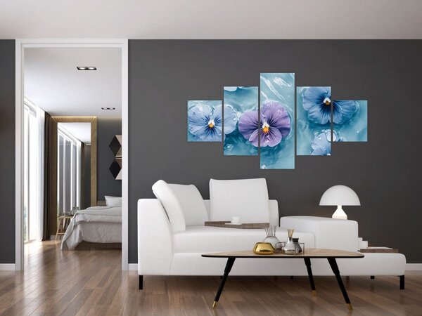 Obraz - Fiołki w wodzie (125x70 cm)