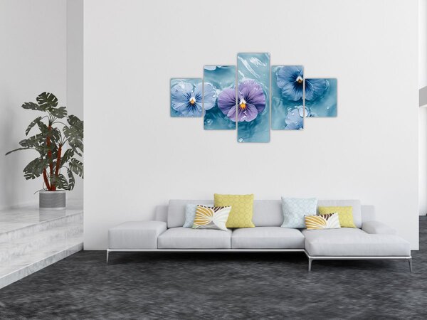 Obraz - Fiołki w wodzie (125x70 cm)