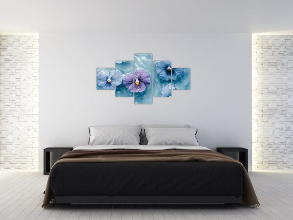 Obraz - Fiołki w wodzie (125x70 cm)
