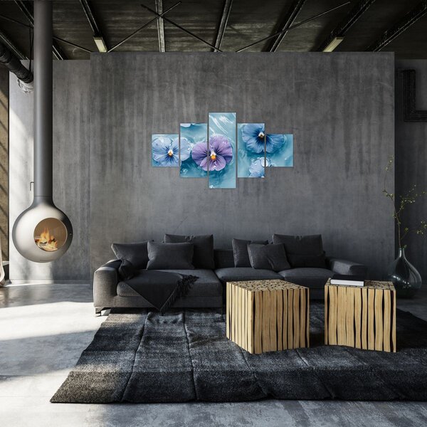 Obraz - Fiołki w wodzie (125x70 cm)
