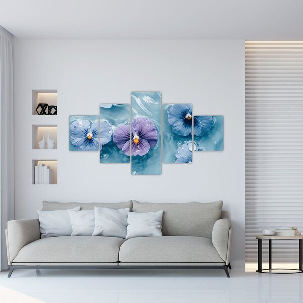 Obraz - Fiołki w wodzie (125x70 cm)