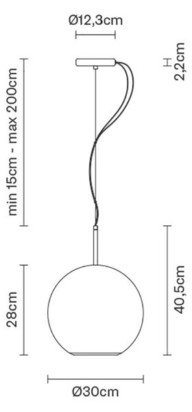 Fabbian - Beluga Royal Lampa Wisząca Ø30 Złota