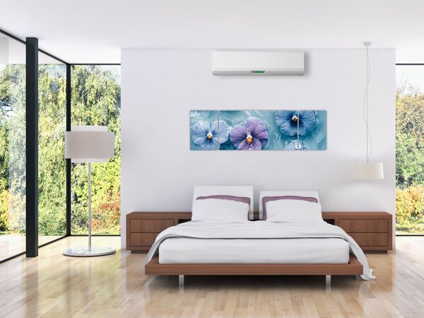 Obraz - Fiołki w wodzie (170x50 cm)