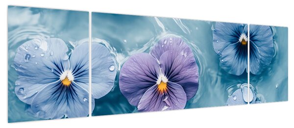Obraz - Fiołki w wodzie (170x50 cm)