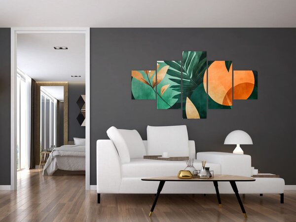 Obraz - Geometryczne motywy naturalne (125x70 cm)