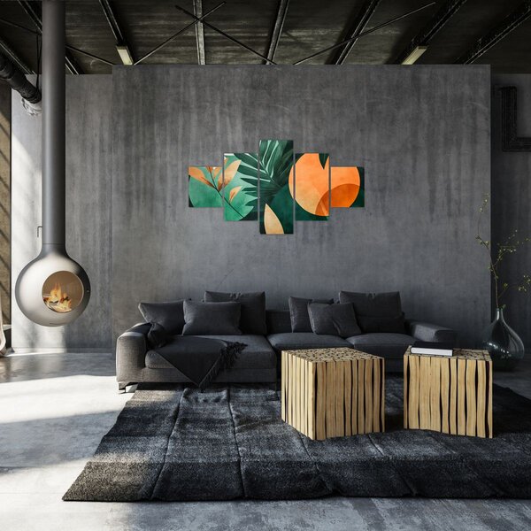 Obraz - Geometryczne motywy naturalne (125x70 cm)