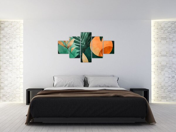 Obraz - Geometryczne motywy naturalne (125x70 cm)