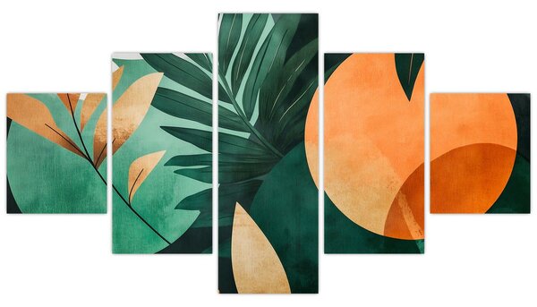 Obraz - Geometryczne motywy naturalne (125x70 cm)