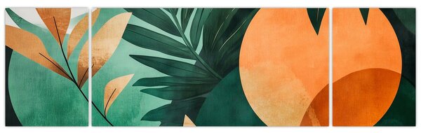 Obraz - Geometryczne motywy naturalne (170x50 cm)