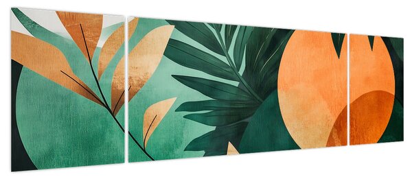 Obraz - Geometryczne motywy naturalne (170x50 cm)