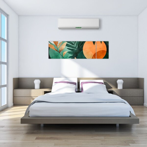 Obraz - Geometryczne motywy naturalne (170x50 cm)