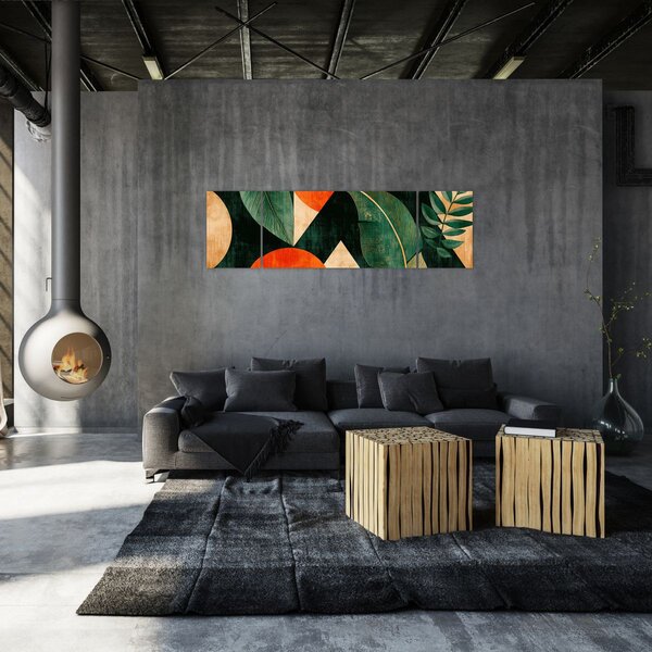 Obraz - Geometryczne motywy naturalne II. (170x50 cm)