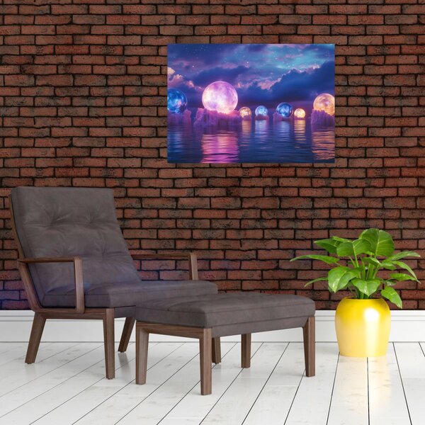 Obraz - Planety na wodzie (70x50 cm)