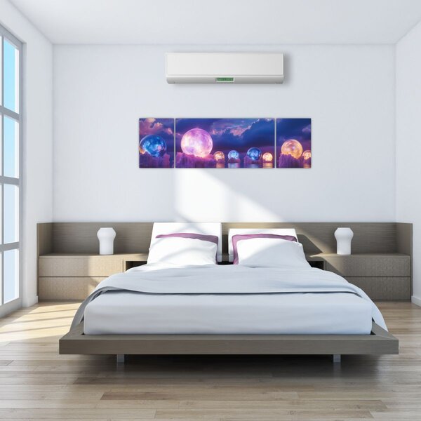 Obraz - Planety na wodzie (170x50 cm)