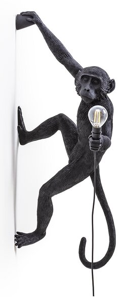Seletti - Monkey Hanging Zewnętrzna Lampa Ścienna Right Czarna Seletti