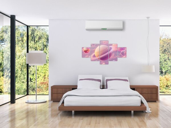 Obraz - Różowa planeta (125x70 cm)